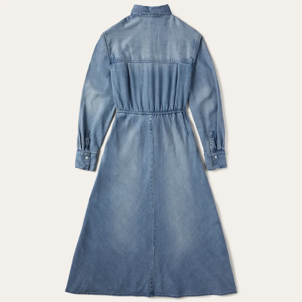 Denim Tencel Tie-Front Dress