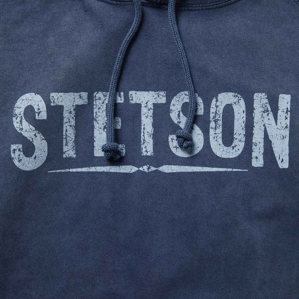 Distressed Logo Hooded Sweatshirt
