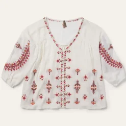 Dobby Peasant Blouse