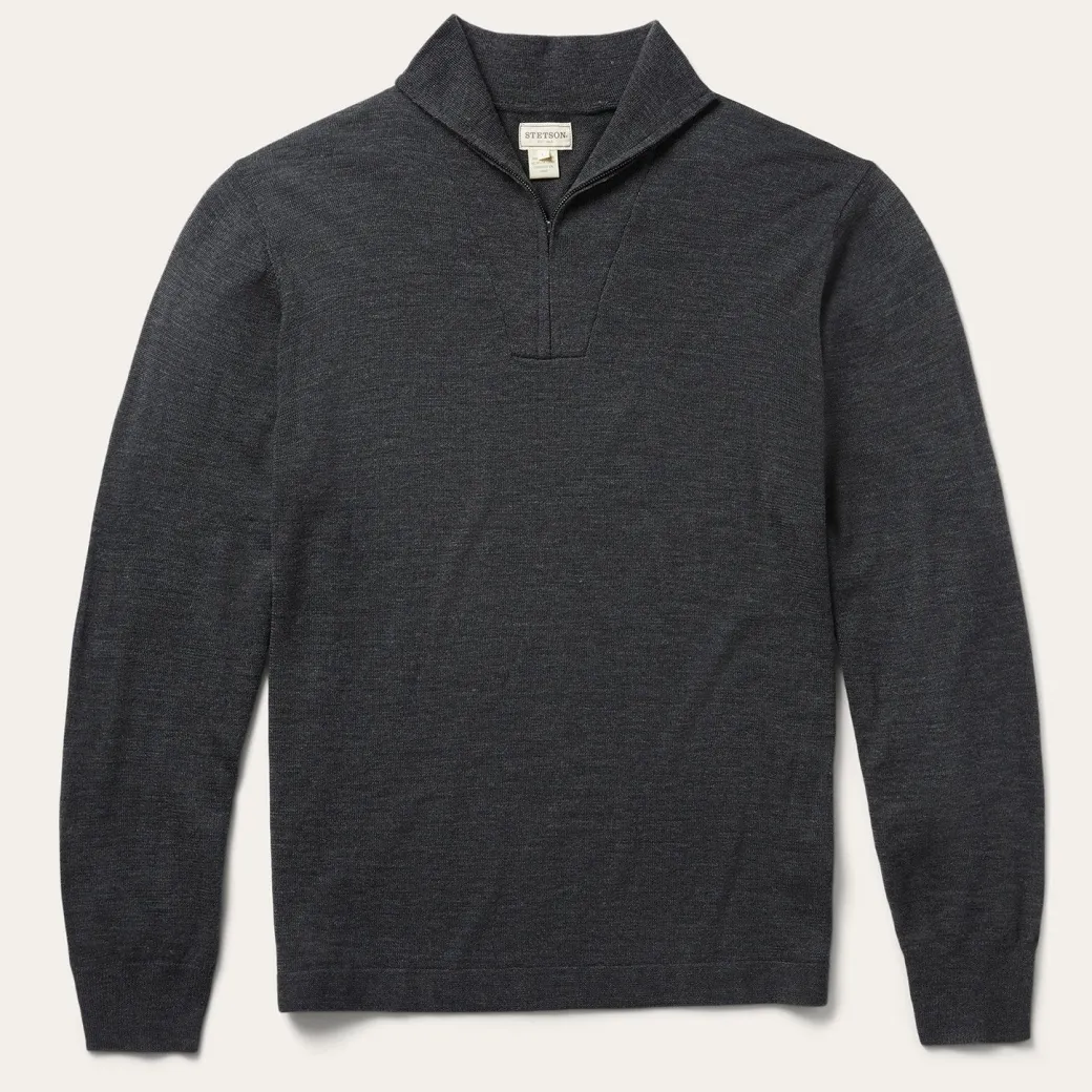Elbow Patch Knit Sweater in Grey