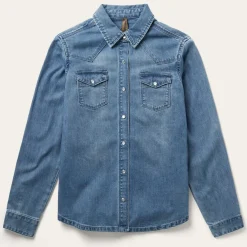 Embroidered Boyfriend Fit Denim Shirt