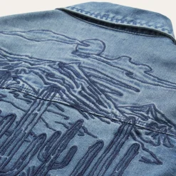 Embroidered Boyfriend Fit Denim Shirt