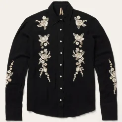 Embroidered Crepe Western Shirt