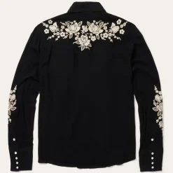 Embroidered Crepe Western Shirt