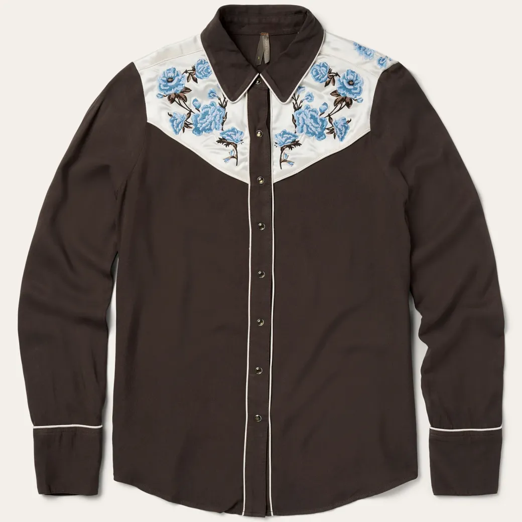 Embroidered Rayon Western Shirt