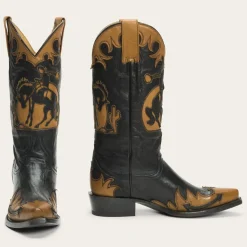 Faye Cowgirl Horse Underlay Leather Boot