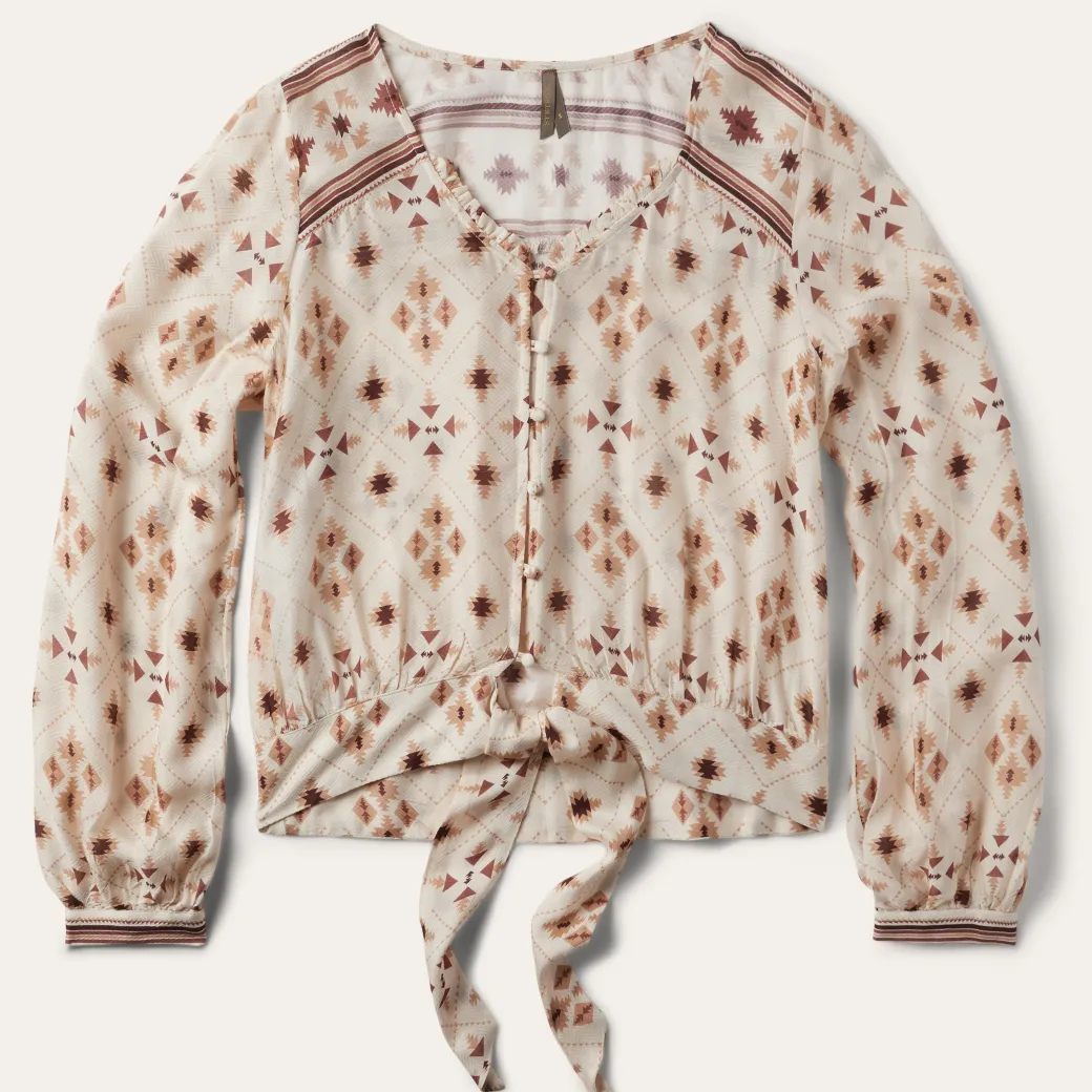Gaucho Print Herringbone Blouse