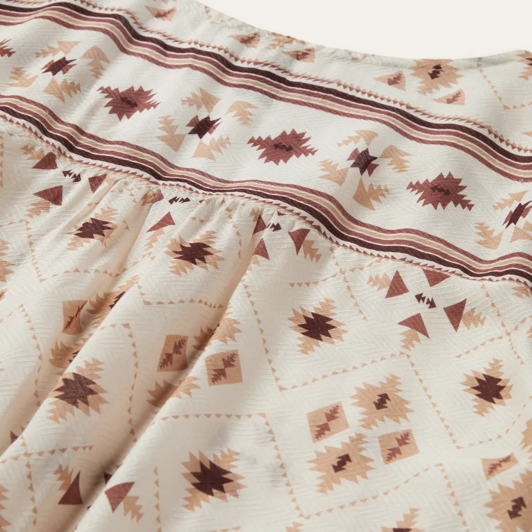 Gaucho Print Herringbone Blouse
