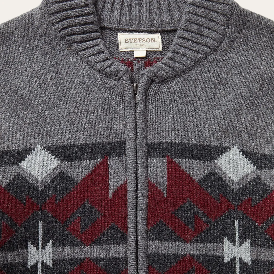 Grey Aztec Cardigan