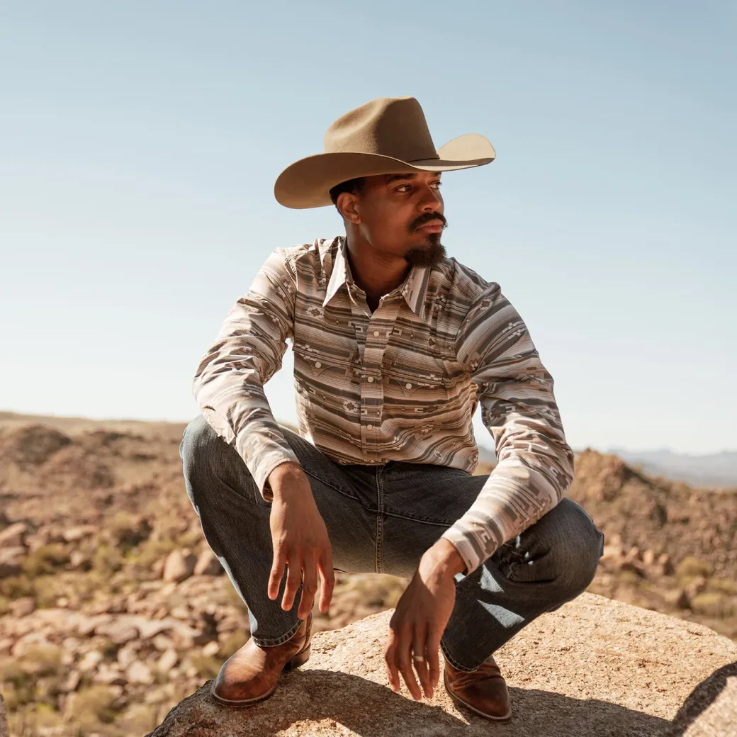Horizontal Aztec Print Western Shirt