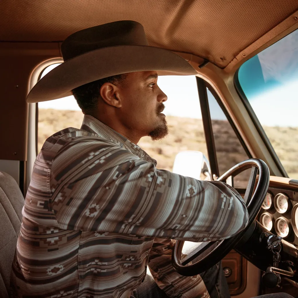 Horizontal Aztec Print Western Shirt
