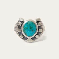 Horseshoe Ring with Turquoise