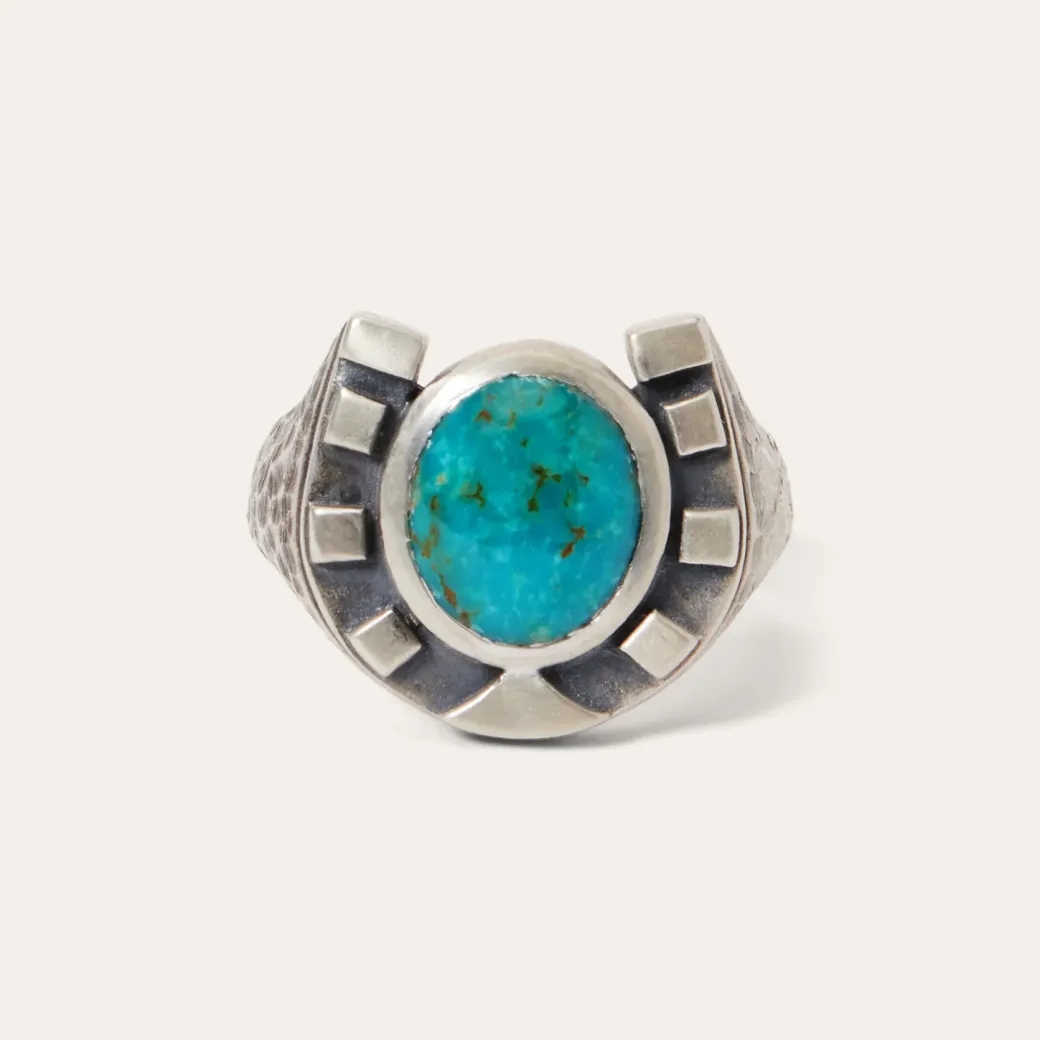 Horseshoe Ring with Turquoise