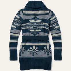 Indigo Aztec Belted Cardigan