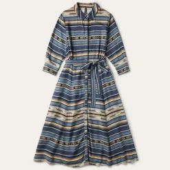 Indigo Serape Print Dress