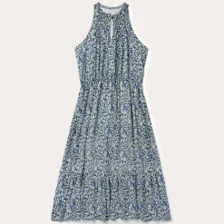 Indigo Tapestry Print Prairie Dress