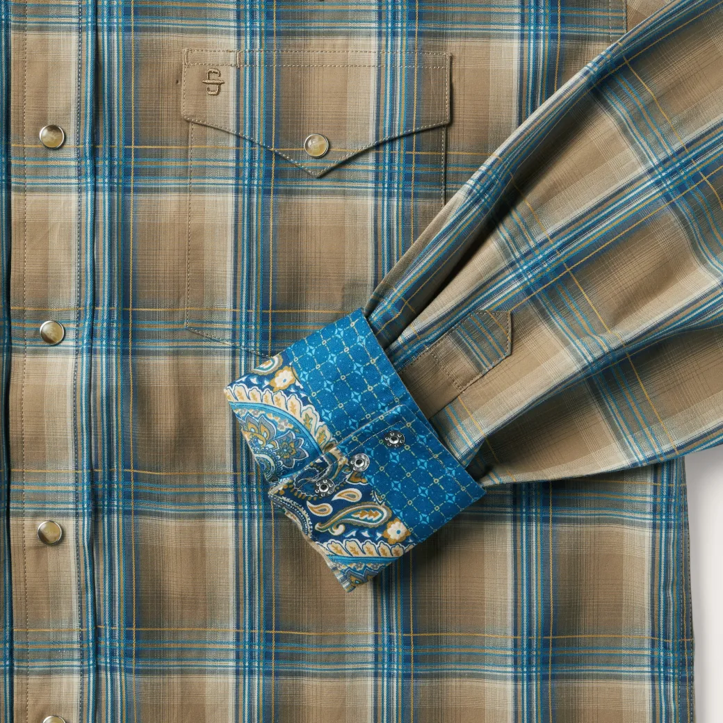 Khaki Ombre Plaid Shirt