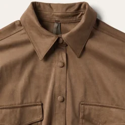 Khaki Suede Western Shirt