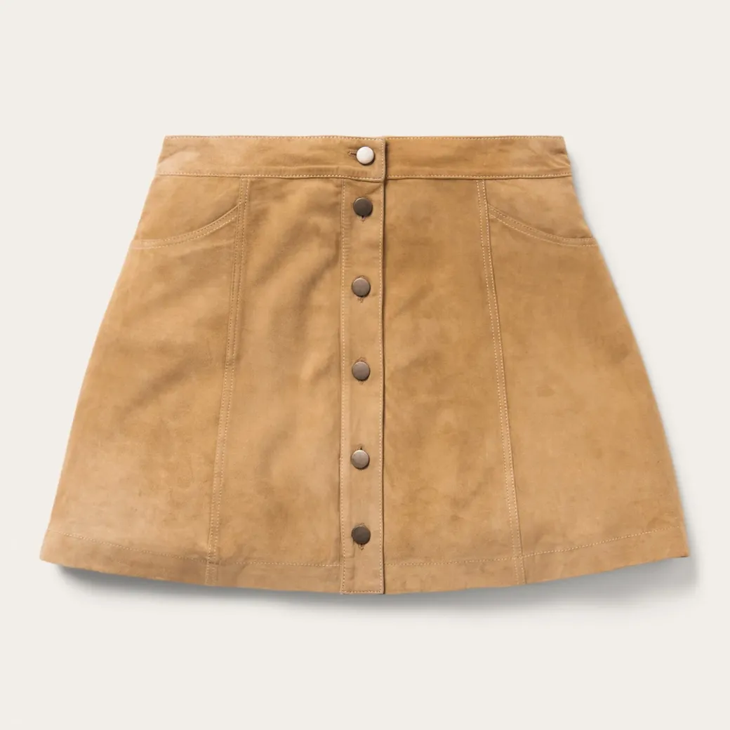 Lamb Suede Gored Skirt