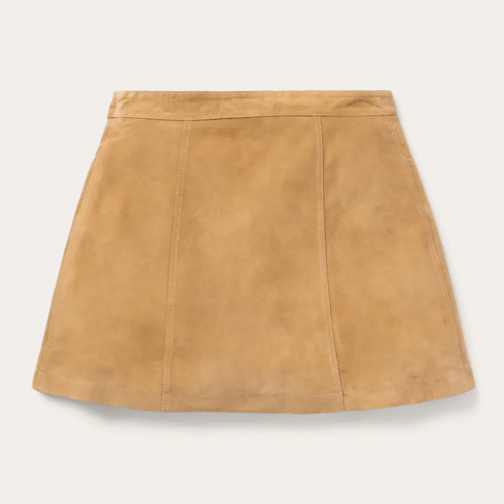 Lamb Suede Gored Skirt