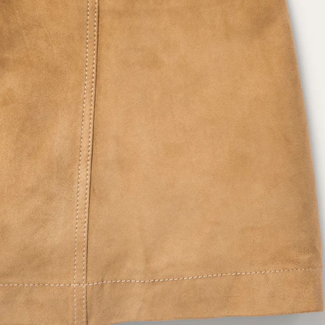 Lamb Suede Gored Skirt
