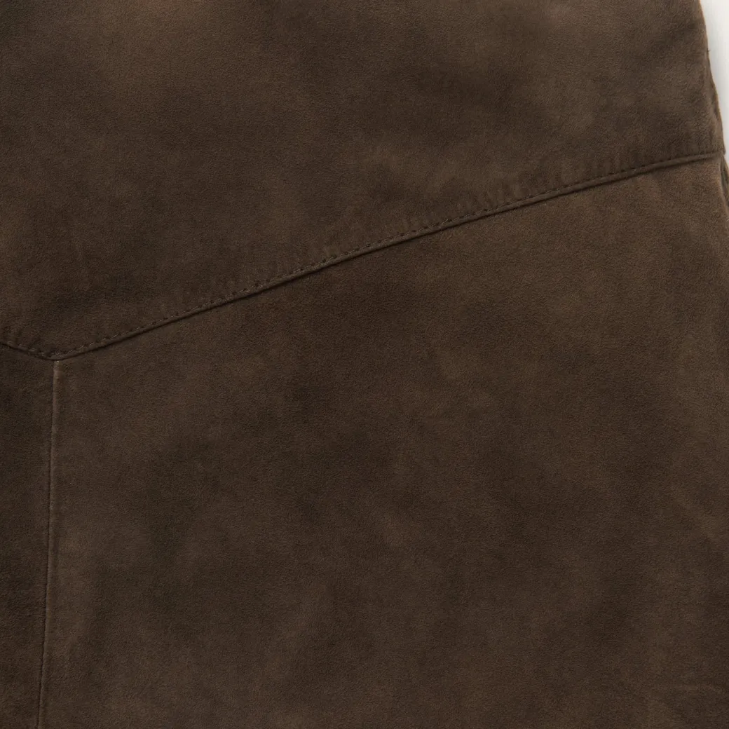 Lamb Suede Skirt with Nailheads