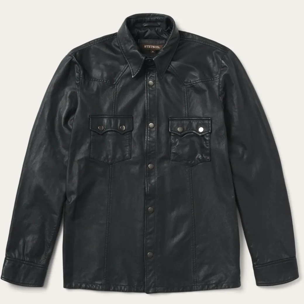 Leather Western Shirt Jacket