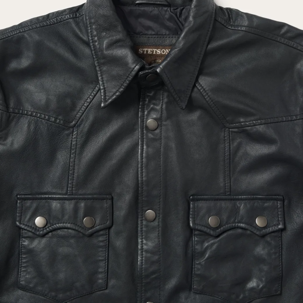Leather Western Shirt Jacket