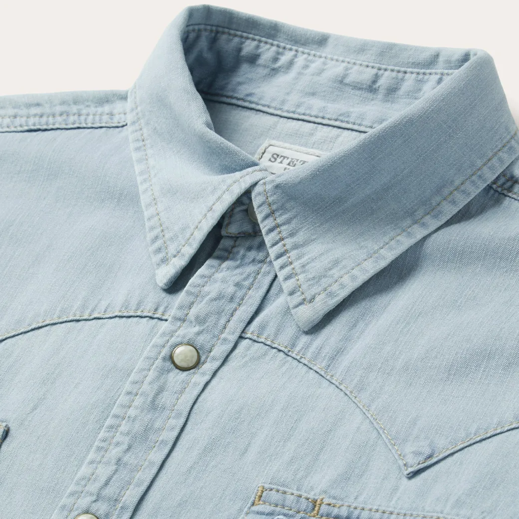 Light Blue Denim Western Shirt