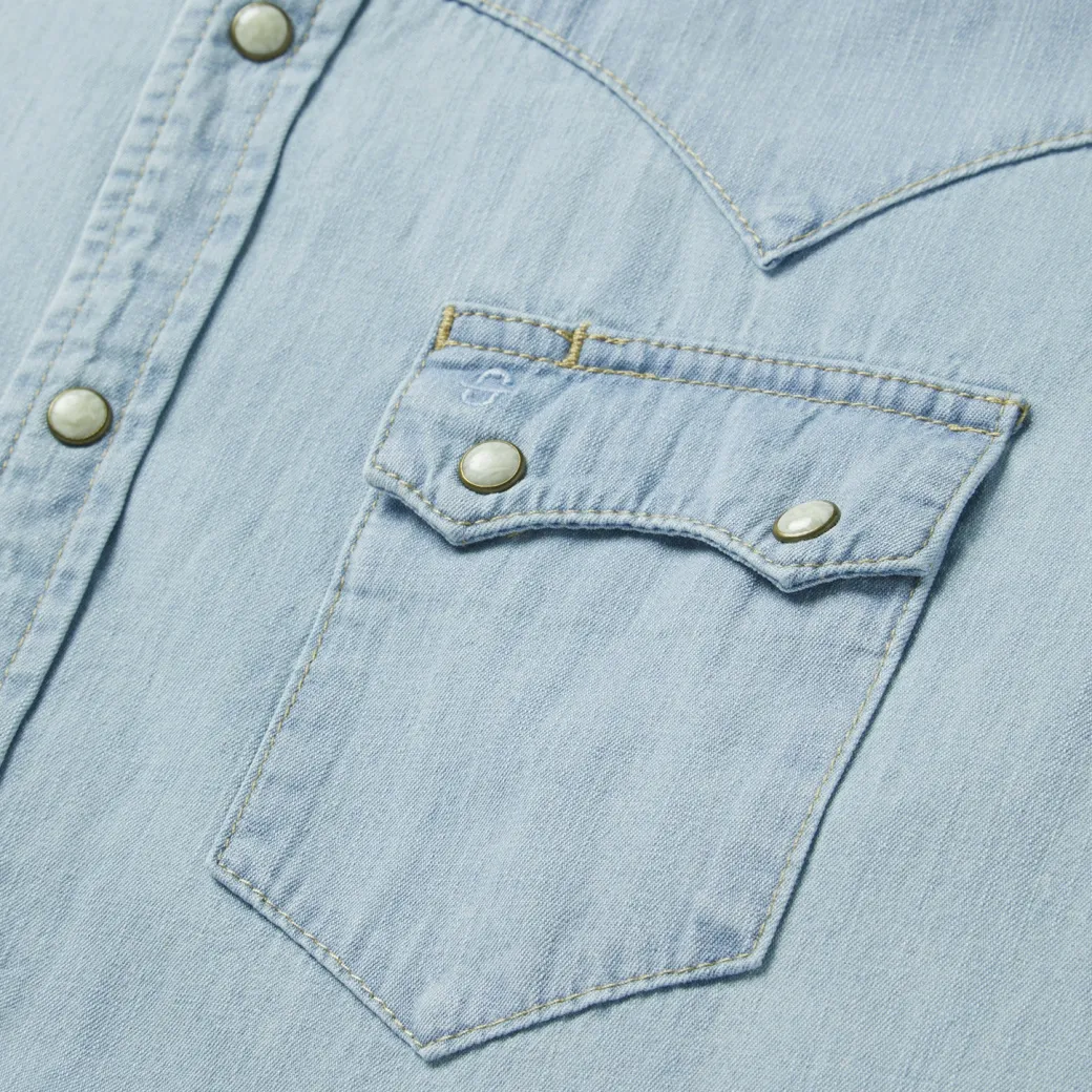 Light Blue Denim Western Shirt