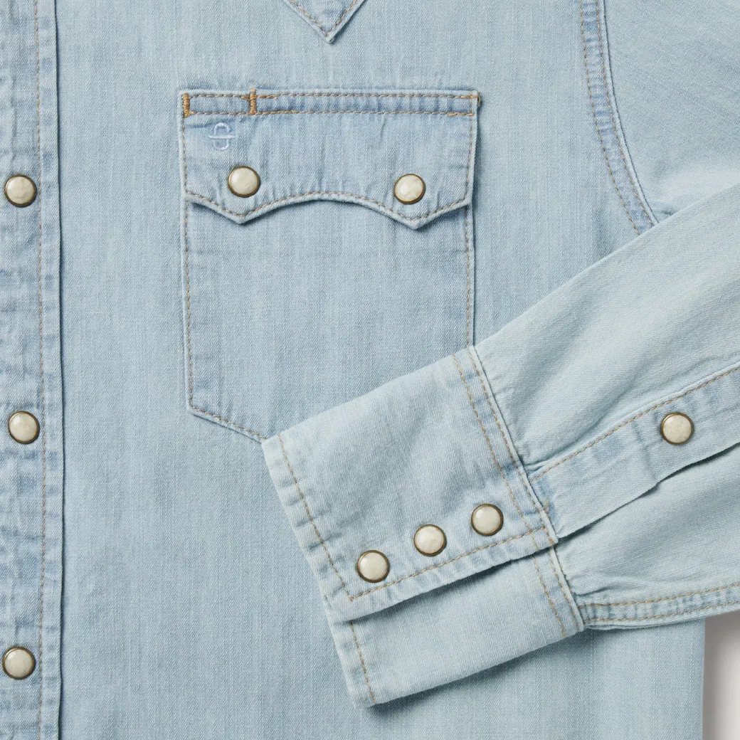 Light Blue Denim Western Shirt