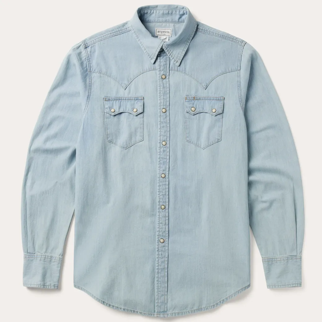 Light Blue Denim Western Shirt