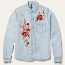 Long-Sleeved Embroidered Blouse