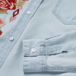 Long-Sleeved Embroidered Blouse