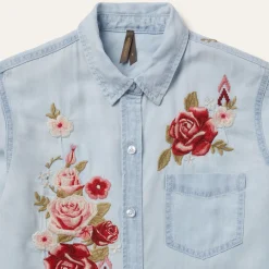 Long-Sleeved Embroidered Blouse