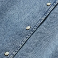 Lyocell Denim Snap Front Blouse