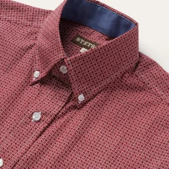 Micro Print Button-Front Shirt