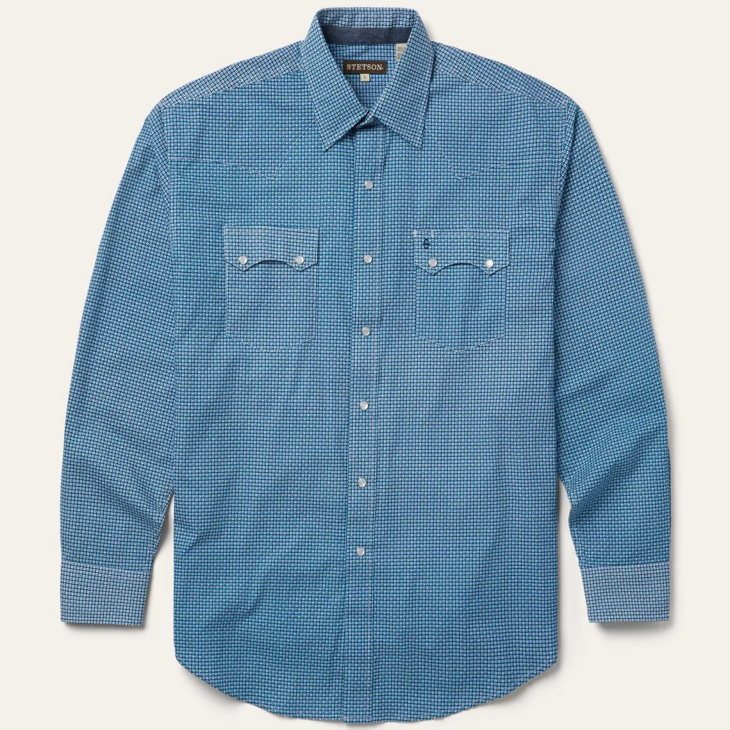 Micro Print Western Shirt