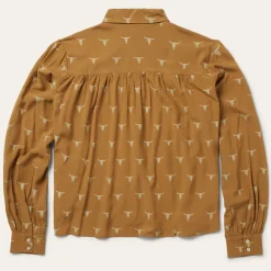 Mojave Longhorn Print Poet Blouse