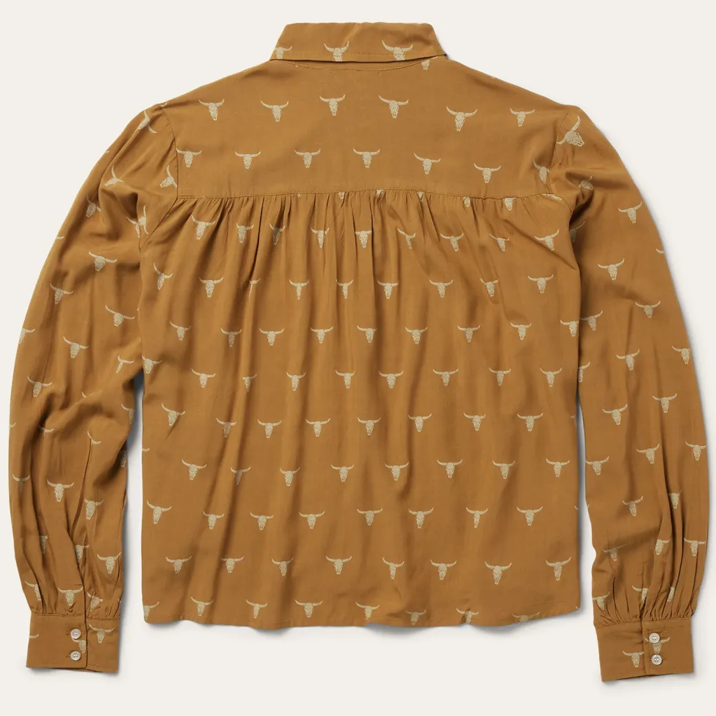 Mojave Longhorn Print Poet Blouse