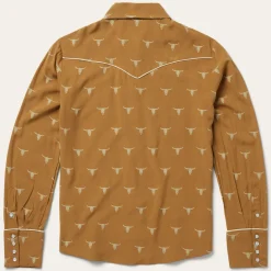 Mojave Longhorn Print Snap Western Shirt