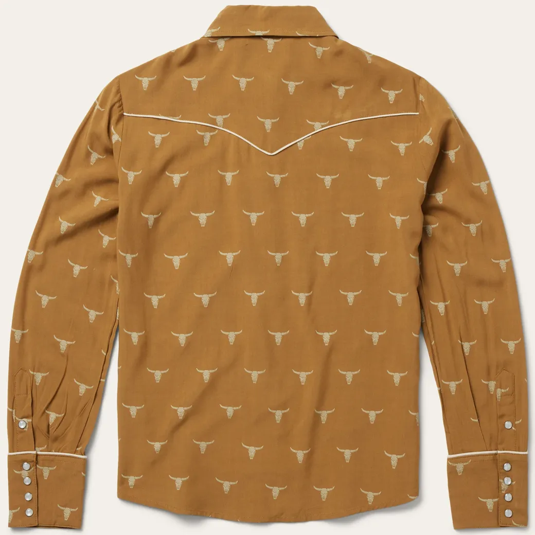 Mojave Longhorn Print Snap Western Shirt