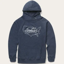 Navy Heather Fleece Knit Hooded Sweatshirt