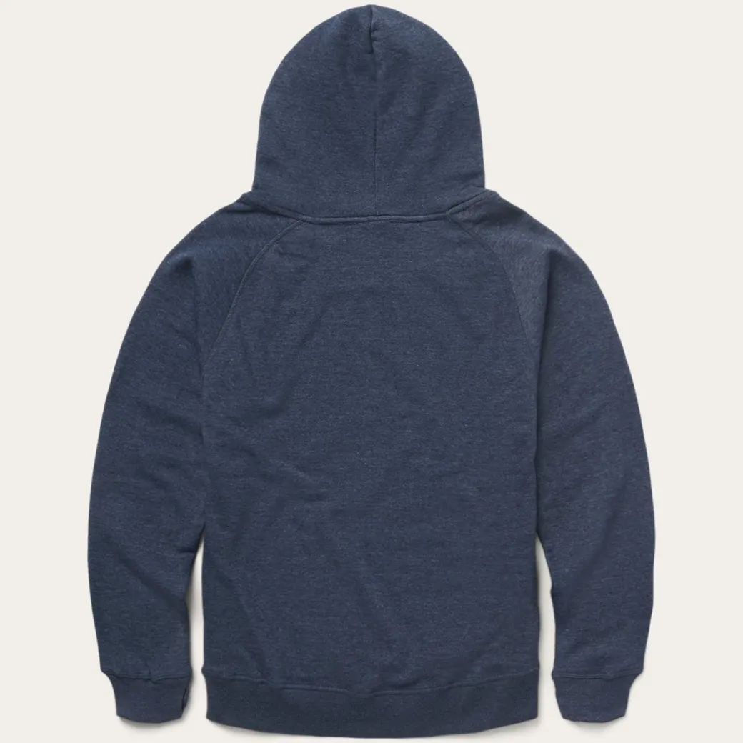 Navy Heather Fleece Knit Hooded Sweatshirt