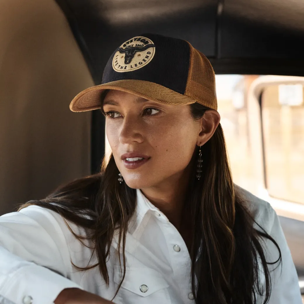 Navy Longhorn Trucker Cap