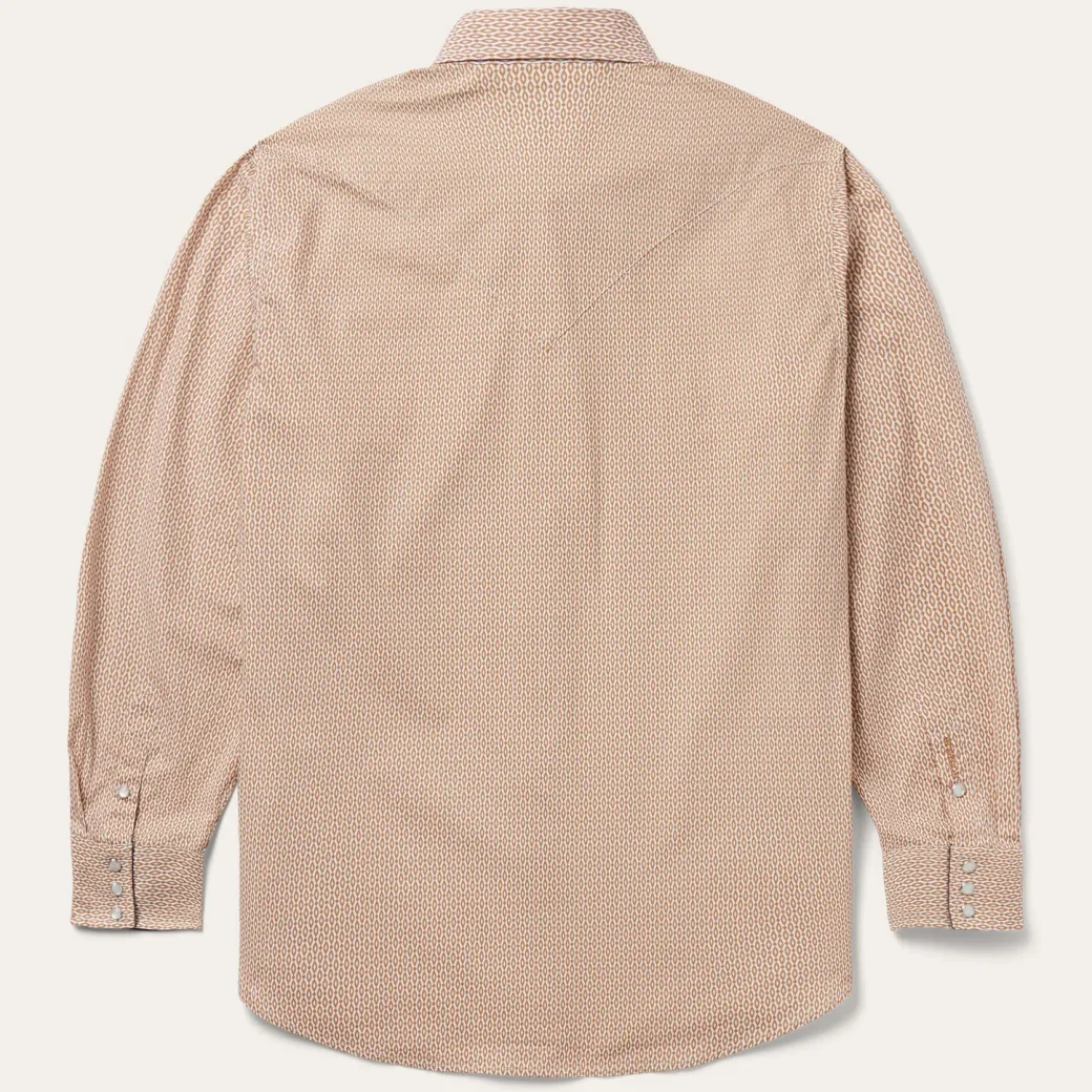 Orange Diamond Print Western Shirt