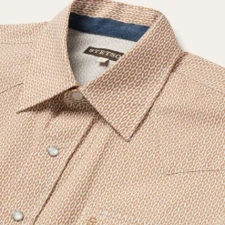 Orange Diamond Print Western Shirt