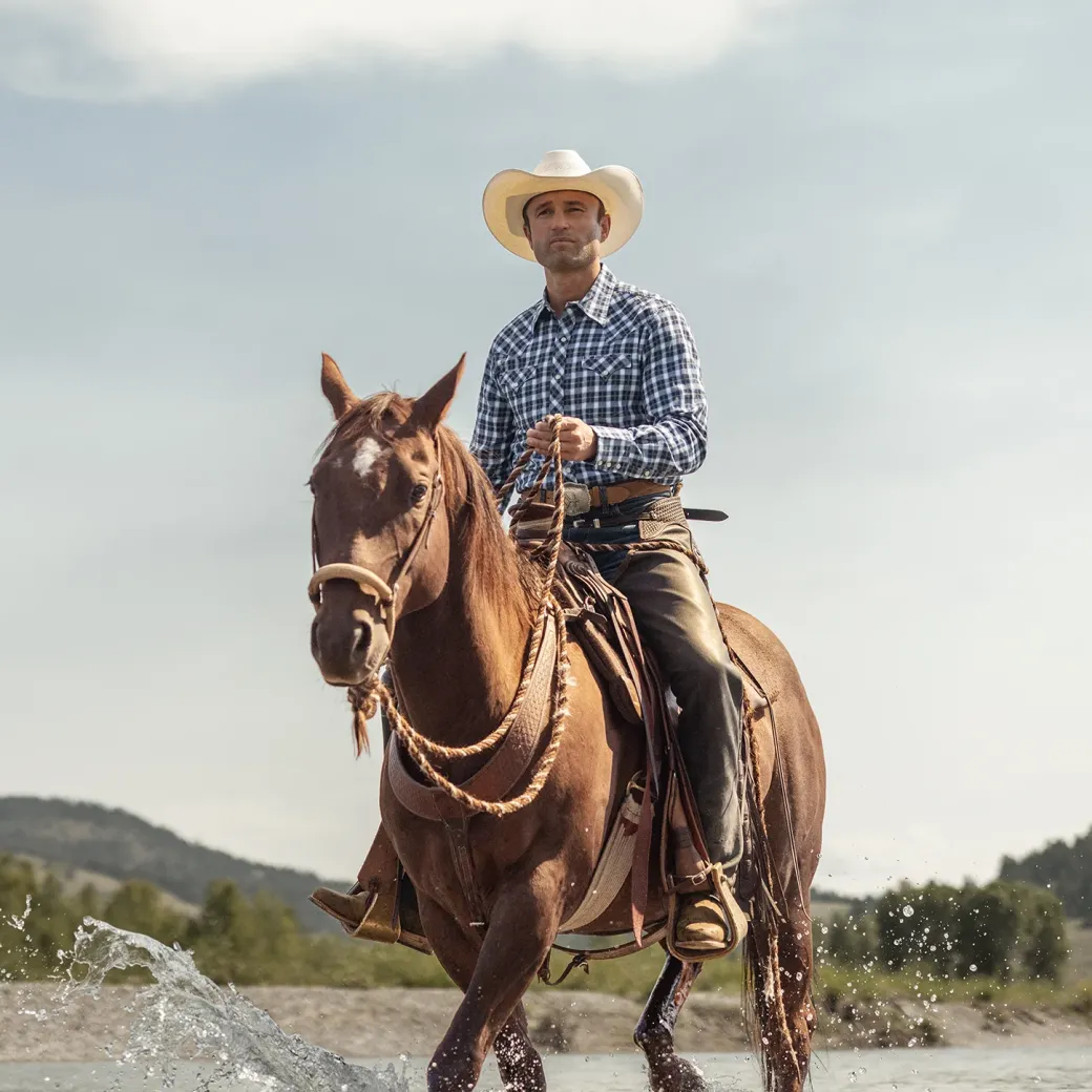 Plaid Twill Dobby Western Shirt