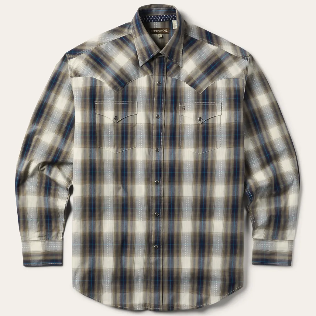 Ranch Plaid Dobby Western Shirt