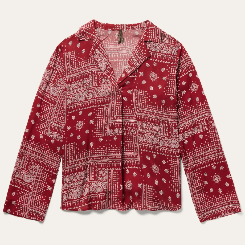 Red Bandana Patchwork Blouse